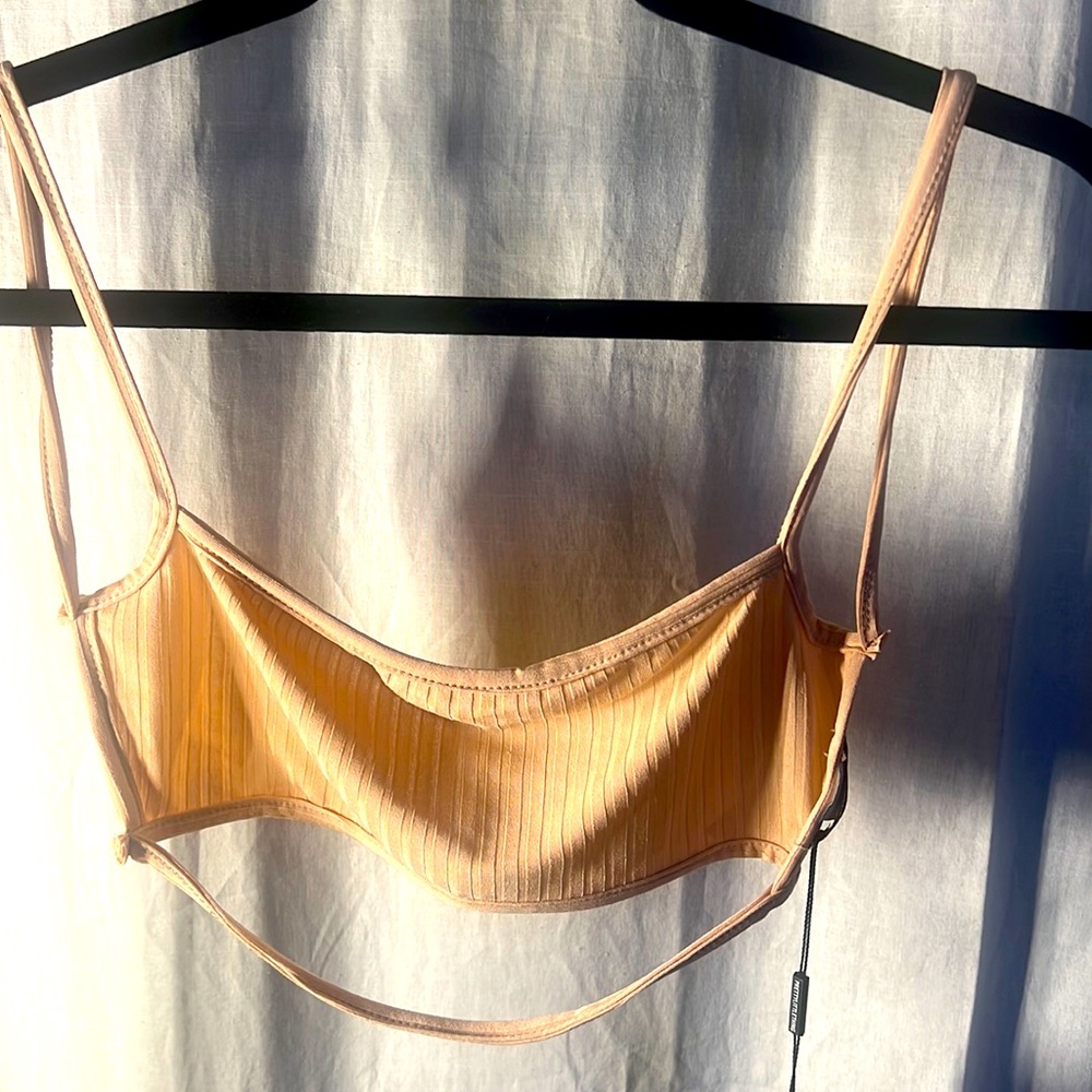 Tan backless top